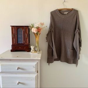 oversized frayed sweater